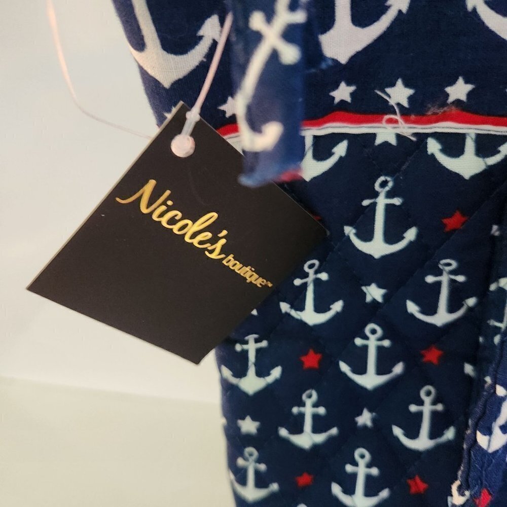 Nicole's Boutique NWT Anchor Nautical Quilted Cotton Tote Bag - Picture 5 of 7